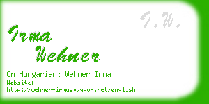 irma wehner business card